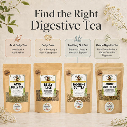 SOOTHING GUT TEA - Slippery Elm, Marshmallow Root, Fennel - Protects the stomach lining & builds the intestinal mucous for happy intestine - Organic Loose Leaf formulated by master herbalist Khabir
