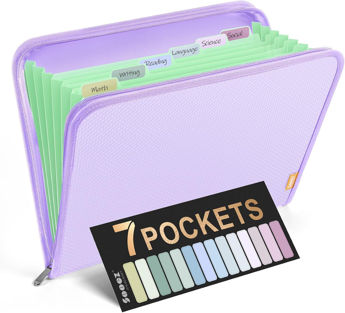 Sooez 13 Pocket Accordion File Organizer, Zipper Expanding File Folder A4