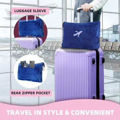 3 in 1 Travel Blanket Pillow Set - 350 GSM Thick Travel Blanket Airplane Compact with Bag, Soft Bag with a Pocket, Inflatable Travel Pillow for Camping & Car Trip(Mint Green)