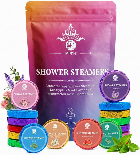 18-Pack Shower Steamers Aromatherapy, Self Care Birthday Gifts for Women Men, 6 Scented Organic Shower Bombs with Natural Essential Oils Relaxation Home SPA, Travel Essentials, Appreciation Gifts