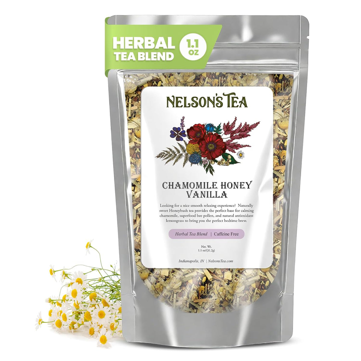 Nelson's Tea Chamomile Honey Vanilla Herbal Loose Leaf Tea, 1.1 oz
