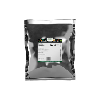 Frontier Co-op Organic Fairtrade Jasmine Green Tea, All Natural Loose Leaf Tea Leaves, Kosher | 16 Ounce (Pack of 1)