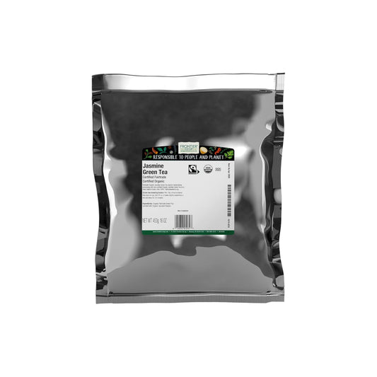 Frontier Co-op Organic Fairtrade Jasmine Green Tea, All Natural Loose Leaf Tea Leaves, Kosher | 16 Ounce (Pack of 1)