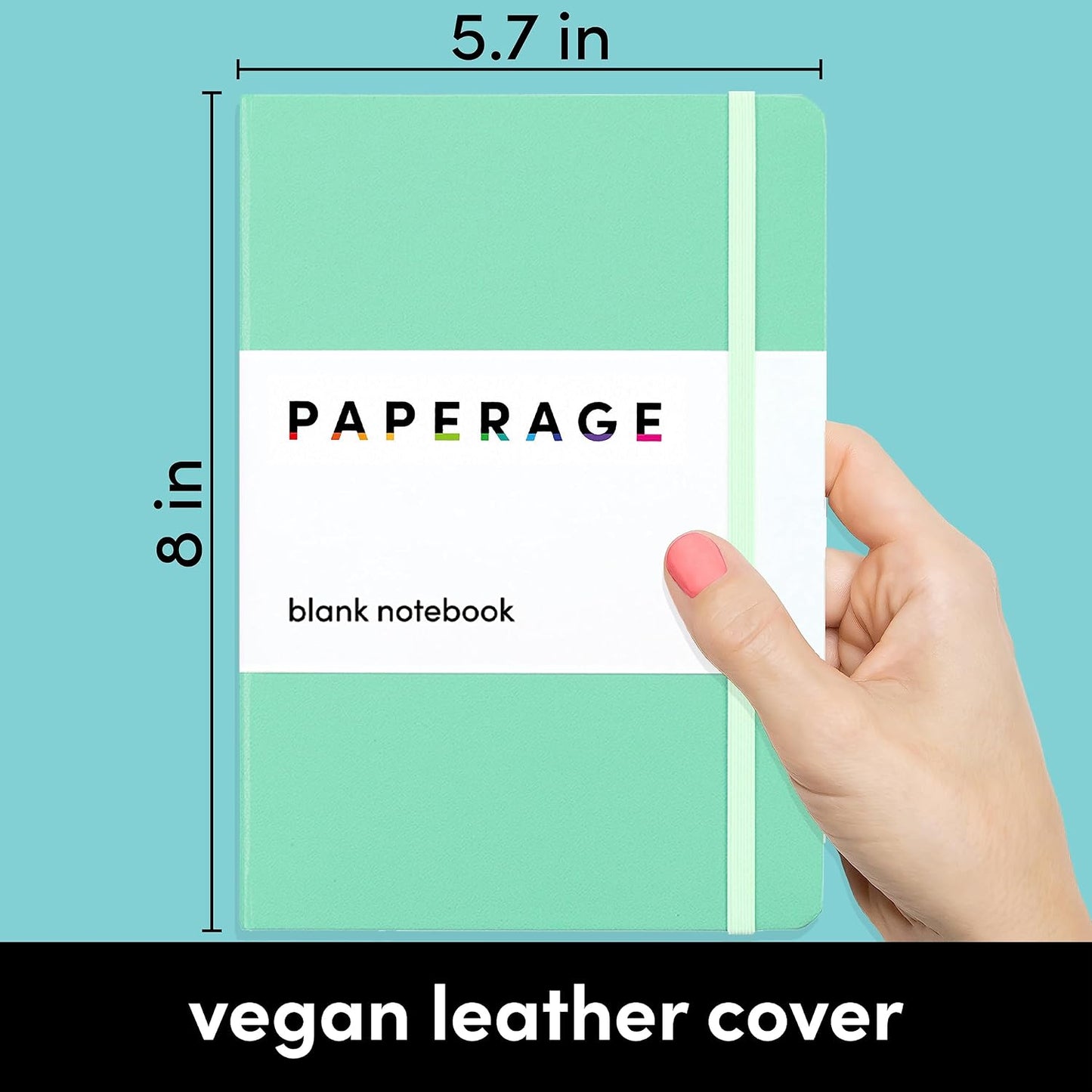 PAPERAGE Lined Journal Notebook, Hardcover Journal for Women & Men, 160 Pages, (5.6 in x 8 in), College Ruled Journaling Notebook for Work, School Supplies & Note Taking, (Black)