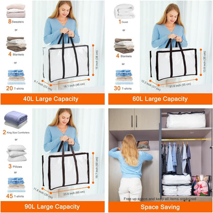 Vieshful Clear Storage Bags for Clothes Blanket Comforter & Bedding