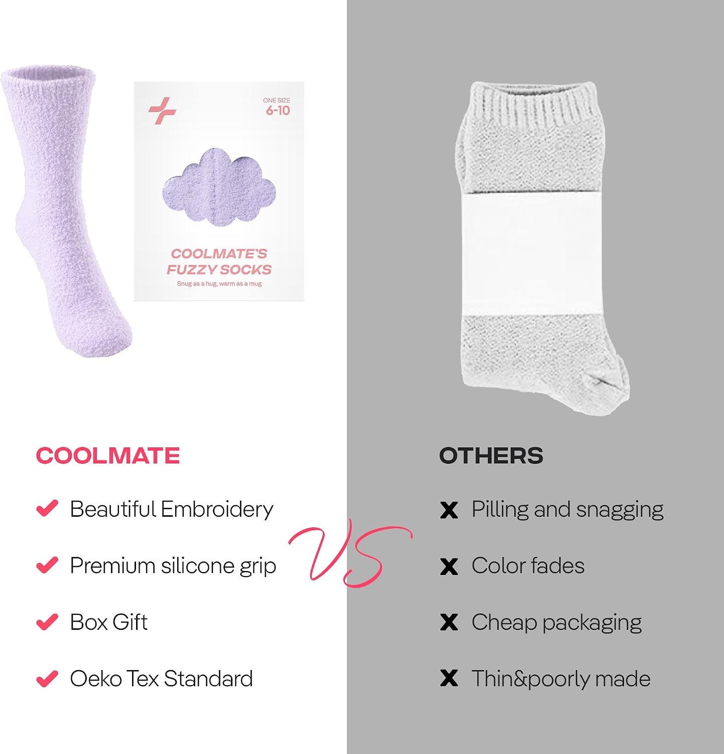 COOLMATE Fuzzy Socks for Women Gift Box – Cozy Soft Cloud Socks for Spa Home, Mother’s Day Gifts for Mom Grandma