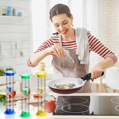 Hourglass Sand Timer 5 Minute with Suction Cup - Set of 2 Small, Unbreakable Sand Watch 5 Min Sucker, Small Blue Sand Clock 5 Minute, Plastic Hour Glass Sandglass Timer for Kids, Games, Classroom