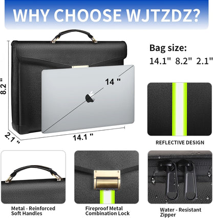 Upgraded Fireproof Money Bag,10 Layers of Heat Insulated Materials 6500°F
