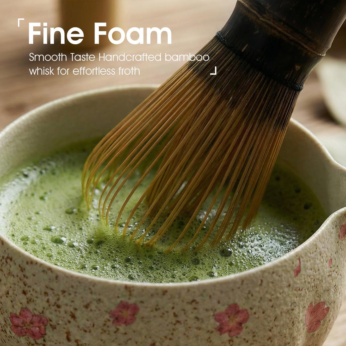 Matcha Whisk Set, 7-Piece Matcha Kit with Ceramic Bowl, Bamboo Whisk, Scoop, Sifter, Holder & Bamboo Mat – Premium Matcha Tea Set for Beginners & Matcha Lovers