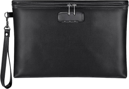 Fireproof Document Bag with Lock,Waterproof Money Pouch,14.3"x10.2"