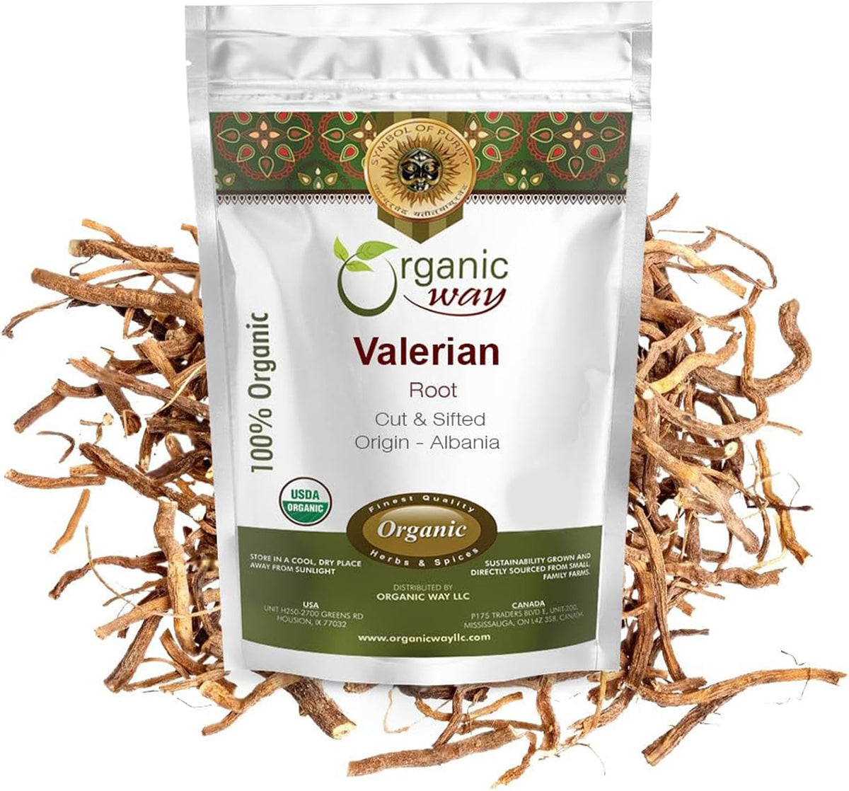 Organic Way Valerian Root Cut & Sifted - Herbal Tea (4 Oz)