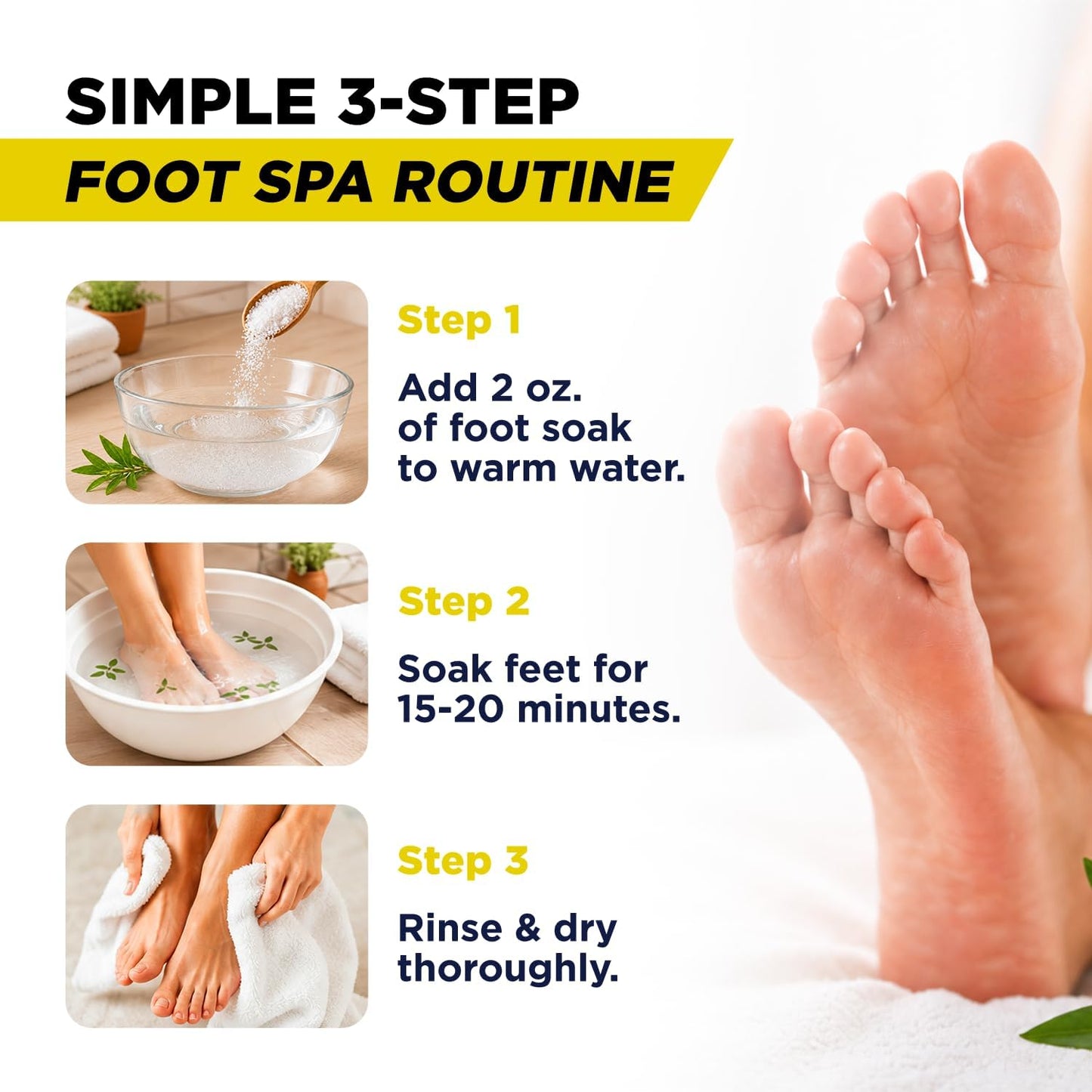 FOOT CURE Tea Tree Oil Foot Soak with Epsom Salt - Best Toenail Fungus Treatment, Athletes Foot & Softens Calluses - Soothes Sore & Tired Feet, Fungal Toe, Foot Odor Scent, Spa Pedicure (Pack of 2)