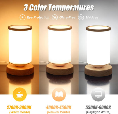 Light Therapy Lamp 10000 Lux, Sunlight Lamp with Remote Control, 3 Color Temperatures & 4 Brightness Levels, Full Spectrum Light, Ideal as Desk, Bedside Lamp & Gift for Home/Office
