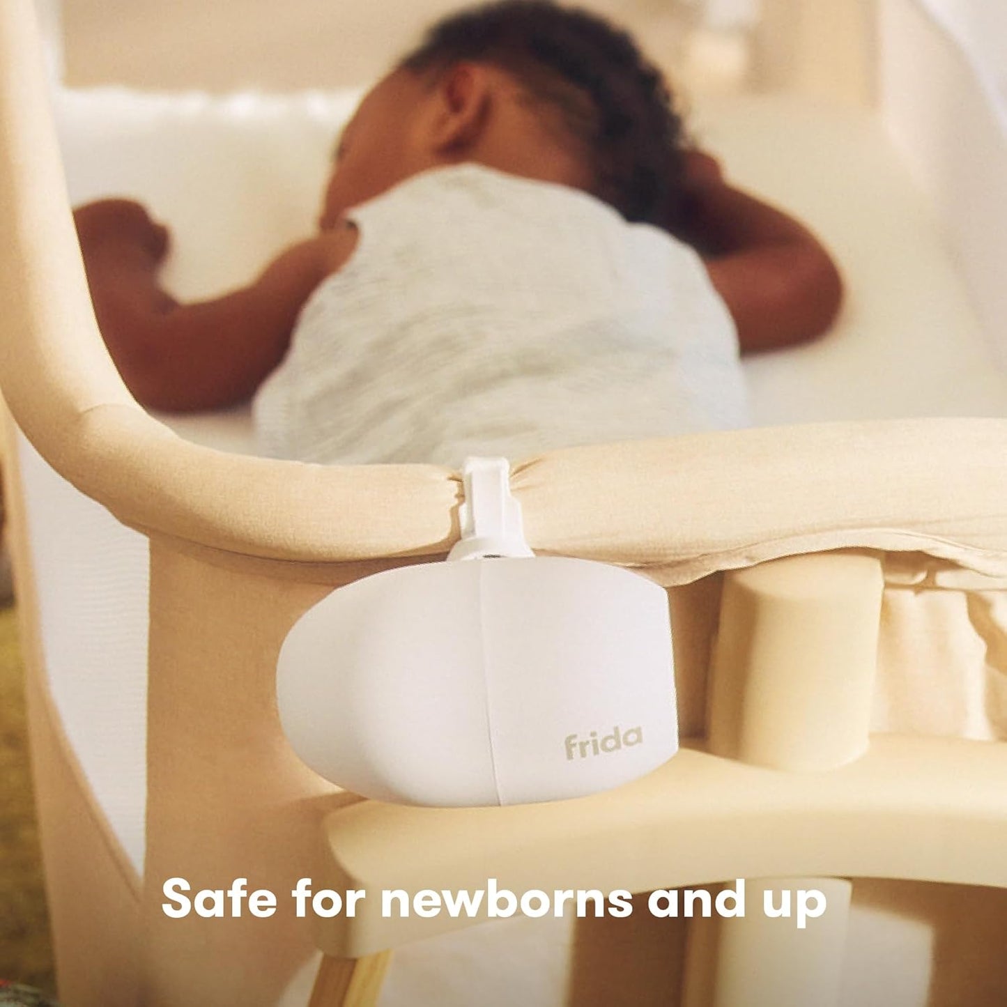 Frida Baby 2-in-1 Portable Sound Machine for Baby + Nightlight | White Noise Sound Machine for Baby with 5 Soothing Sounds & 3 Nightlight Modes | Travel Sound Machine Attaches to Strollers, Car Seats