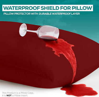 Utopia Bedding Premium 100% Waterproof Pillow Protectors with Zipper Standard Size (Set of 4), Bed Bug and Dust Mite Proof Zippered Pillow Covers, Pillow Encasement Cases, Gray