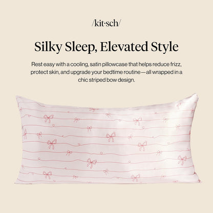 Kitsch Satin Pillowcase with Zipper for Hair & Skin - Softer Than Silk Pillow Cases, Smooth Cooling Satin Pillow Case, Wrinkle-Free, Machine Washable - Pillow Cases Standard Size (19x26) - Blush