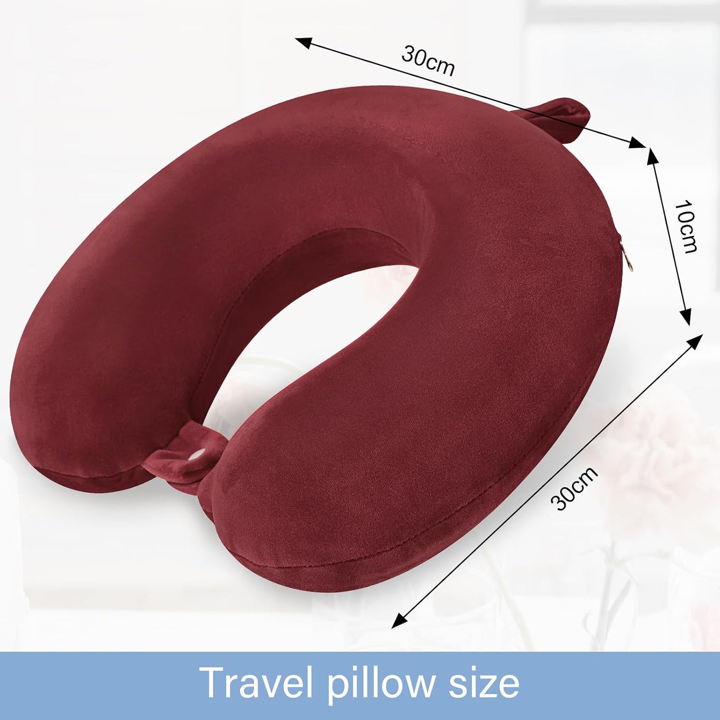 Neck Pillows for Sleeping Travel Pink Travel Pillow Comfortable U Shape Memory Foam Pillows Neck and Head Support Portable Travel Neck Pillow Suitable for Planes, Trains, Self-Driving Cars