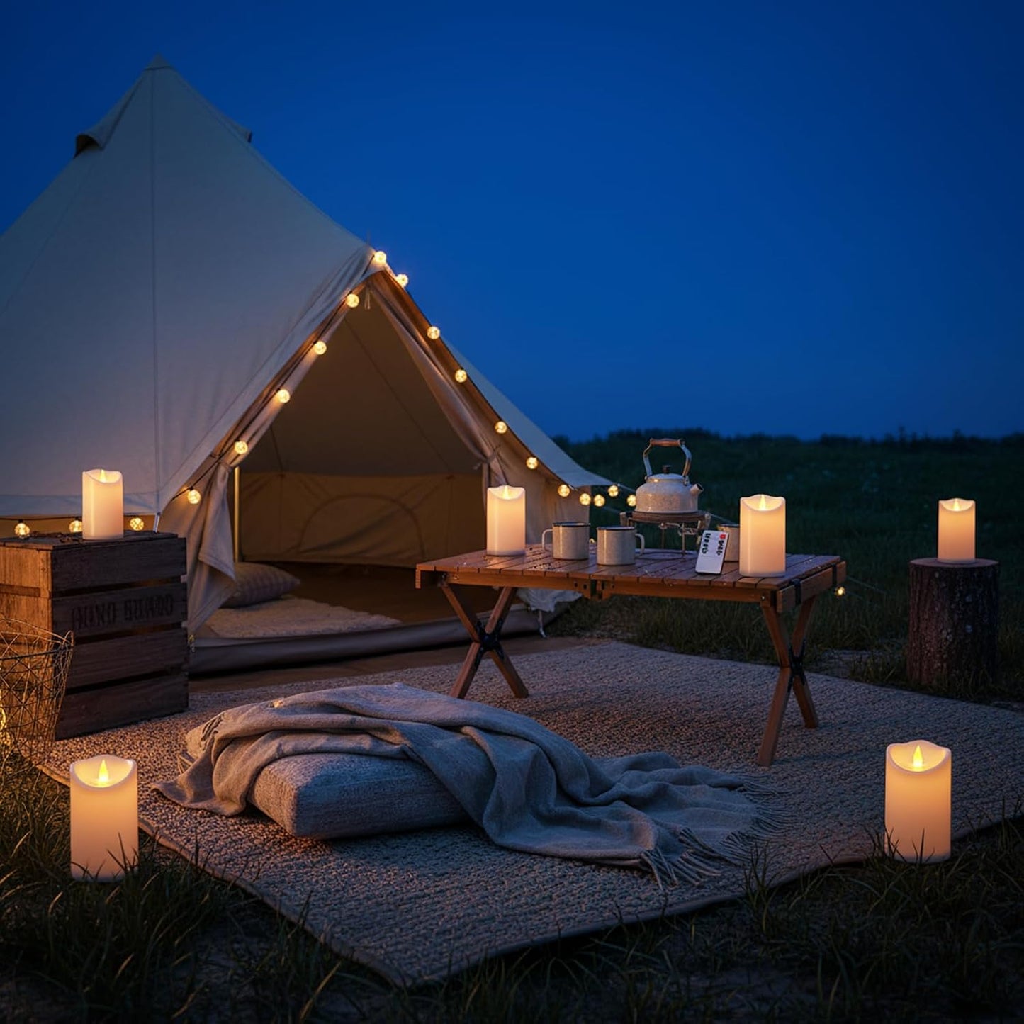 Flameless Candles 4" 5" 6" Outdoor Indoor Pillars Battery Operated Flickering Candles Include 10-Key Remote Timer 400+ Hours by 2 AA Batteries (Ivory Candle - Warm light, 3"D x 4"|5"|6" H - 3 Pack)