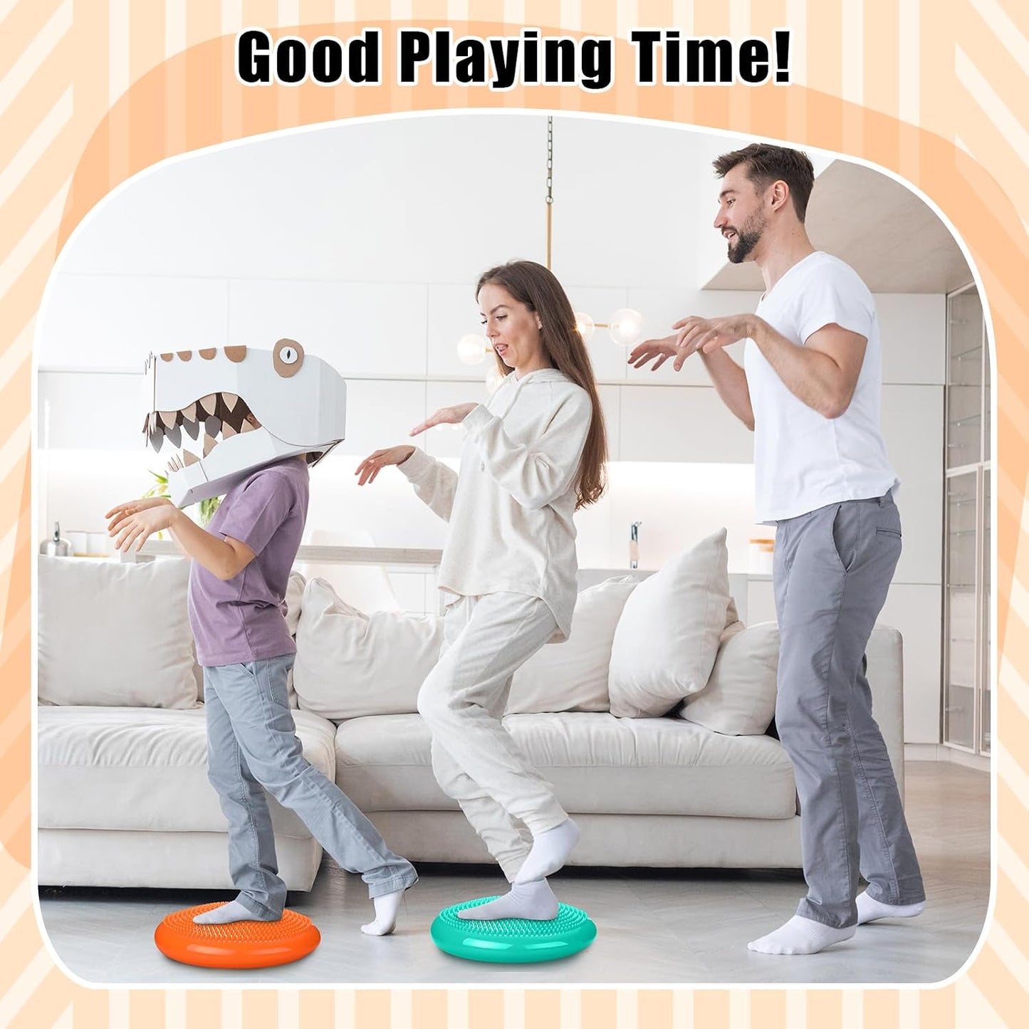 Silipull 2 Pcs Wiggle Seat Inflated Wobble Cushion Flexible Balance Disc with Air Pump for Core Stability Strengthening Improving Posture Physical Exercise