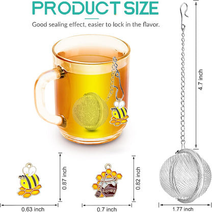 NSTaygate 2pcs Tea Infuser,Loose Leaf Tea Steeper Tea Strainer with Charm Handmade Dragonfly Butterfly Pendant Tea Ball Tea Filter Tea Infusers for Loose Tea