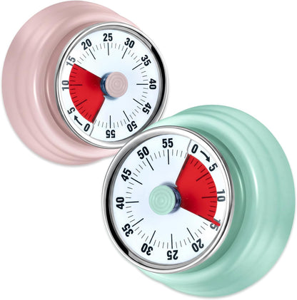 60-Minute Magnetic Visual Timer, Silent Operation and No Battery Needed, Time Management Tools for Kitchen, Homeschool Desk, Office Meetings & Home Learning Timer (Green)