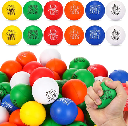 Leyndo 200 Pcs Relief Foam Balls Bulk for Adults with Motivational Quotes