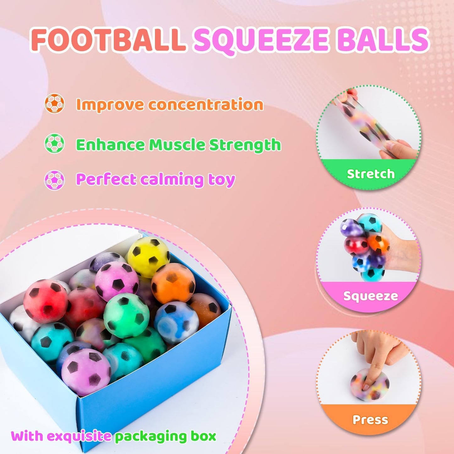 VESPRO 12 Pack Fidget Stress Balls for Adults, Cute Octopus Stress Sensory Stress Ball, Bulk Squishy Squeeze Ball Toys Set for Classroom Prizes and Birthday Party Favors