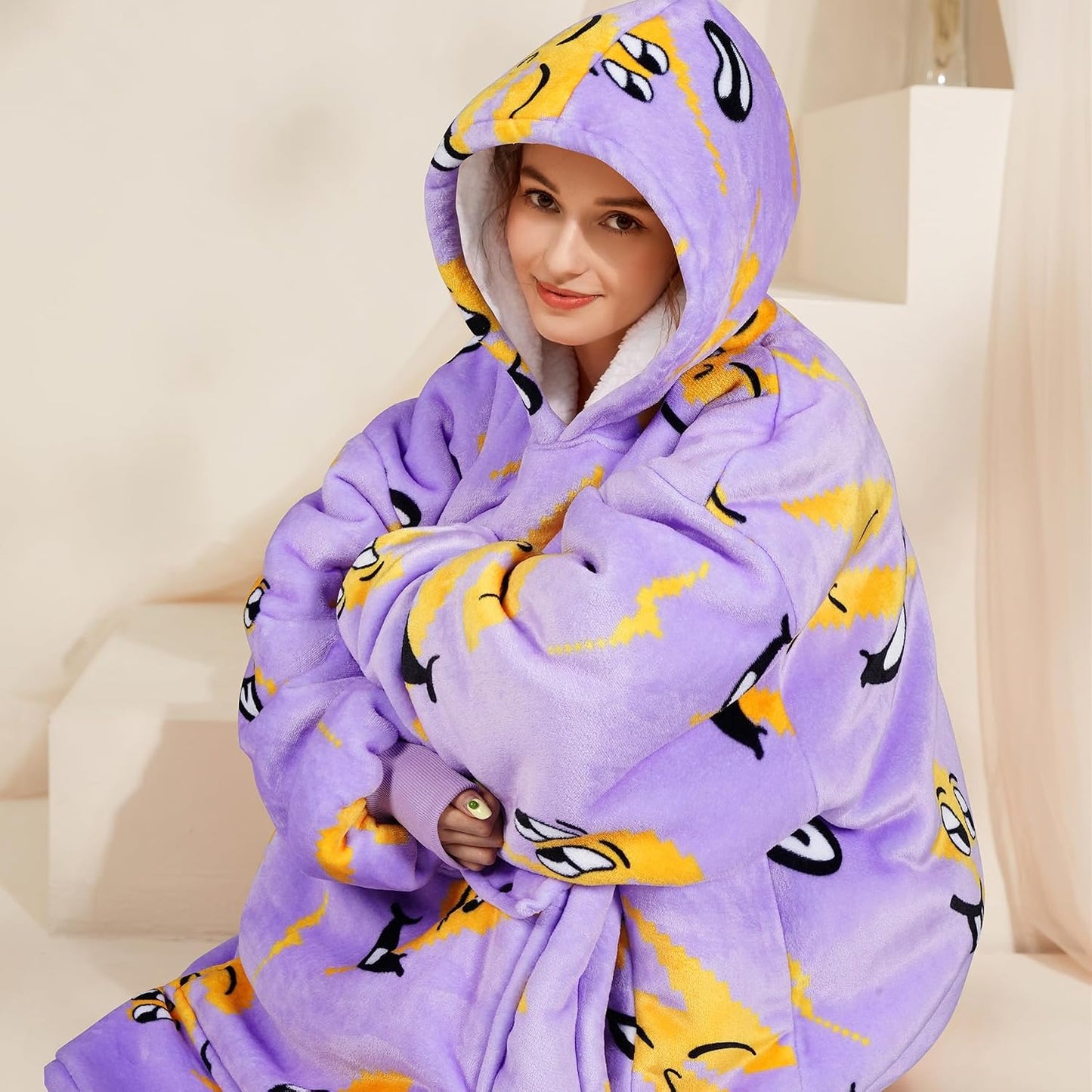 Narecte Cozy Oversized Blanket Hoodie Wearable Blanket Adults Soft Hooded Blanket Hoodie Birthday Gifts for Women Christmas - Colors A