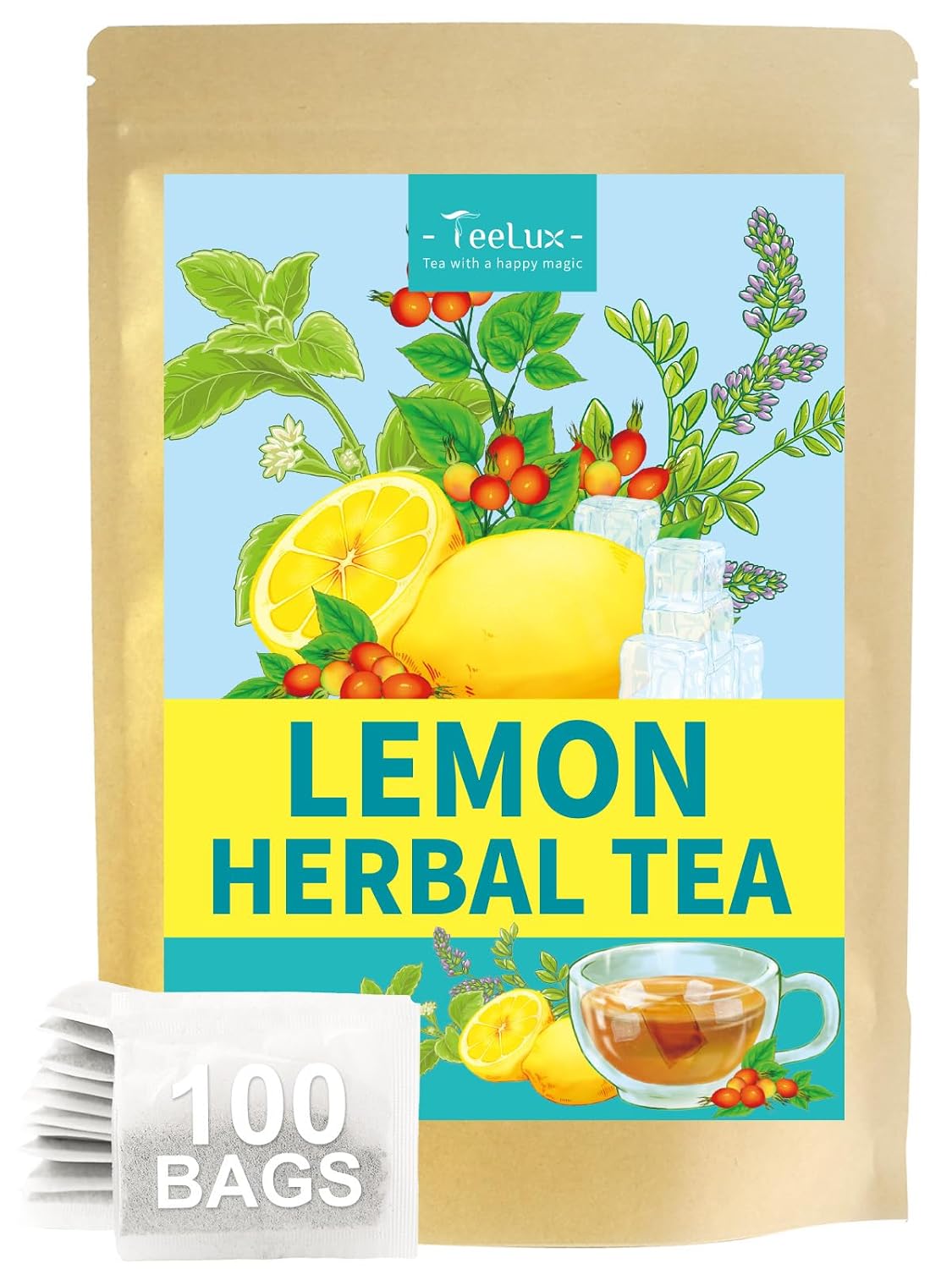 TeeLux Milk Thistle Tea Bags, Natural Milk Thistle Seed Tea, Mild & Mellow Taste, Caffeine Free, 100 Count