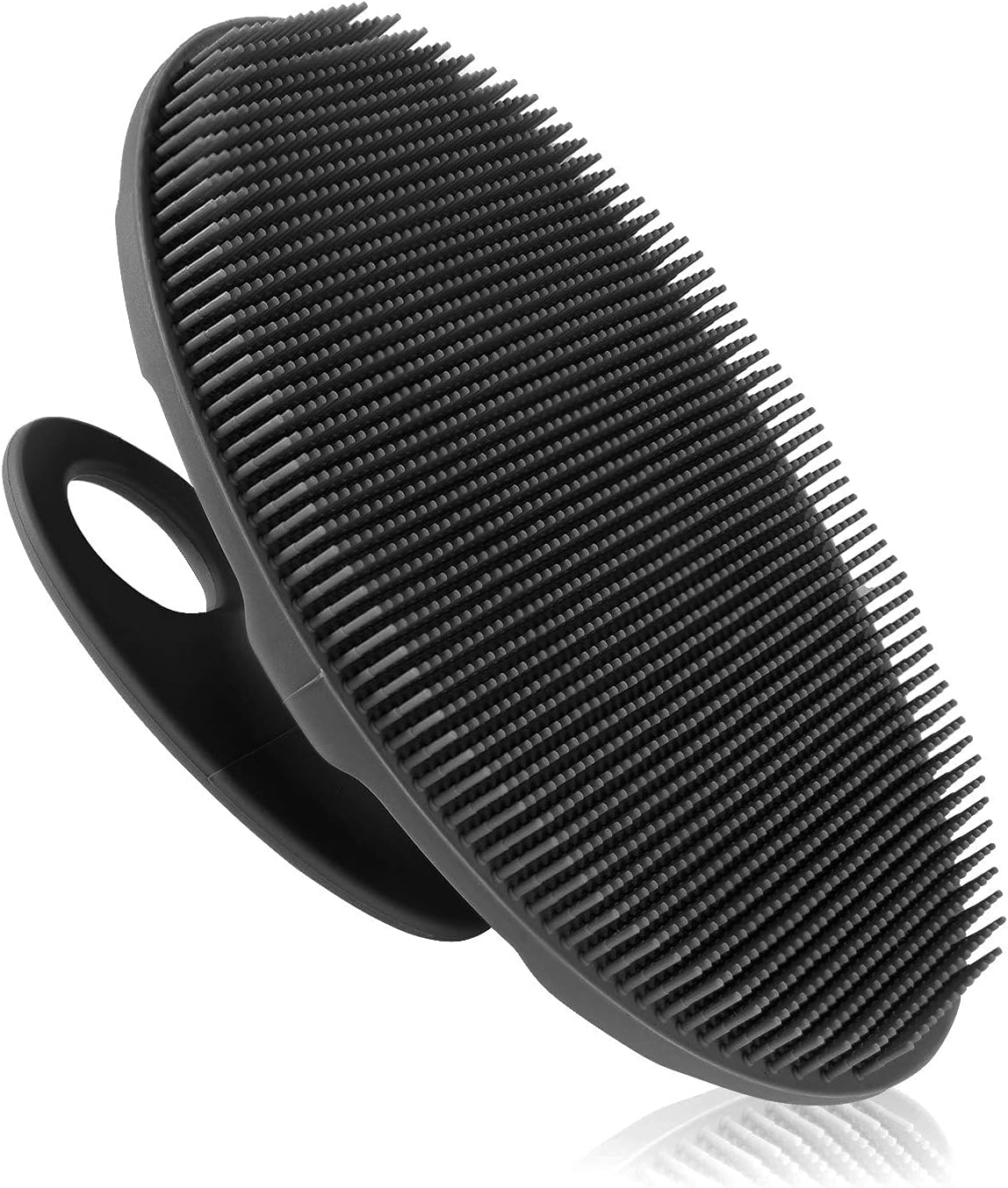 INNERNEED Soft Silicone Body Cleansing Brush Shower Scrubber, Gentle Exfoliating and Massage for All Kinds of Skin (Dark Green)