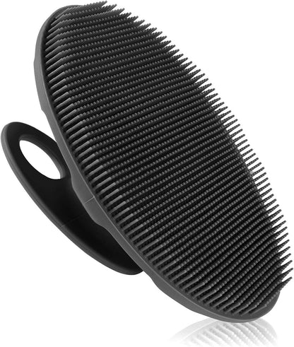 INNERNEED Soft Silicone Body Cleansing Brush Shower Scrubber, Gentle Exfoliating and Massage for All Kinds of Skin (Dark Green)