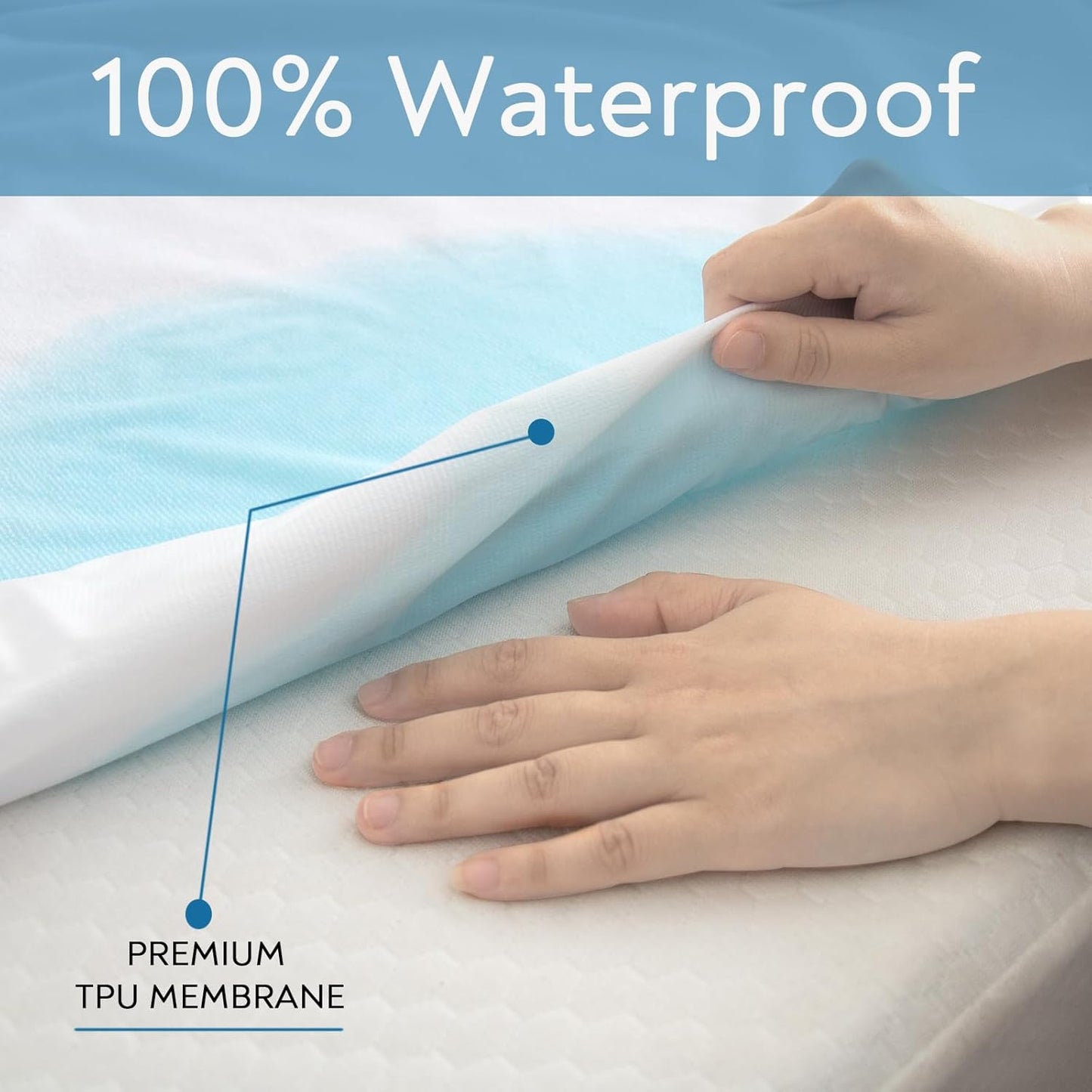 Queen Mattress Protector Waterproof Cover Absorbent Fitted Sheet up - 18'' Deep Pocket Mattress Cover Queen Size Bed Sheets, Terry Machine Wash Protection Mattress Protector