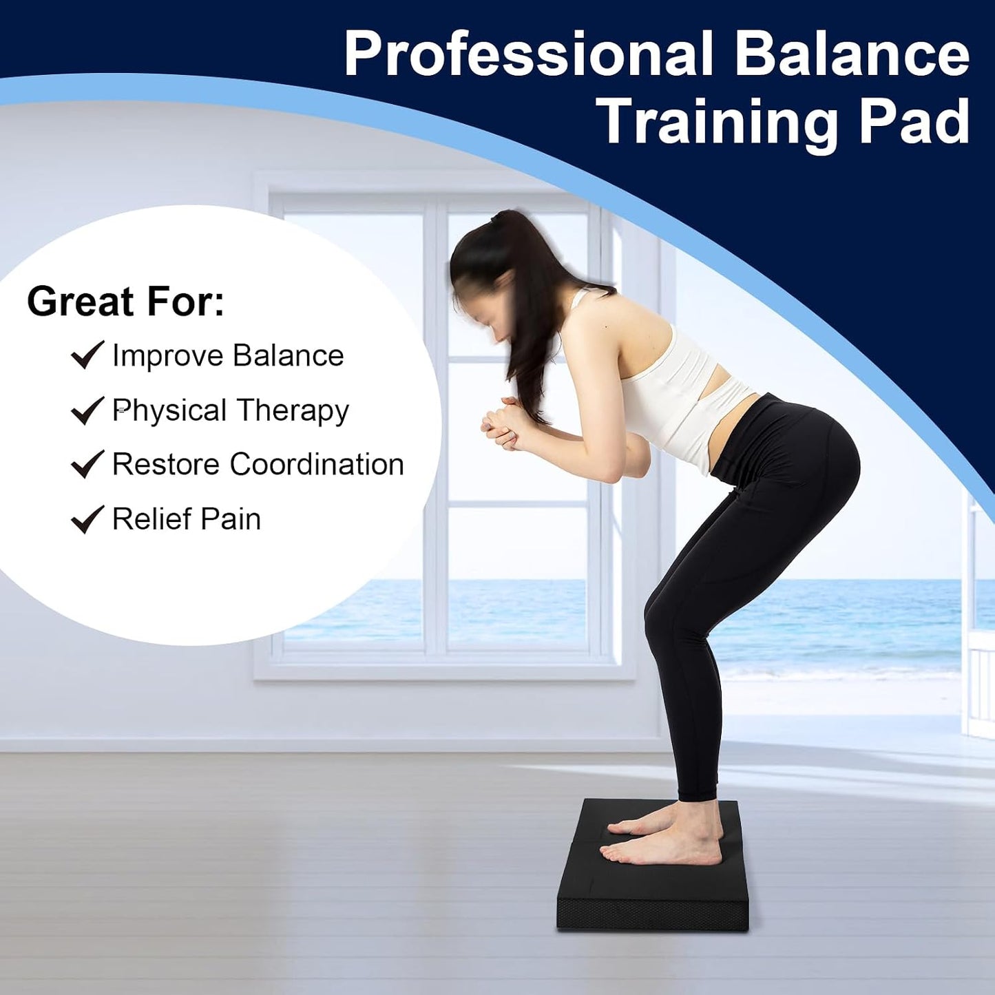 StrongTek Professional Foam Exercise Balance Pad - 15.8" x 13" x 2", High-Density TPE Foam Knee Pad, Non-Slip & Water-Resistant, for Balance Training, Physical Therapy, Yoga, and More