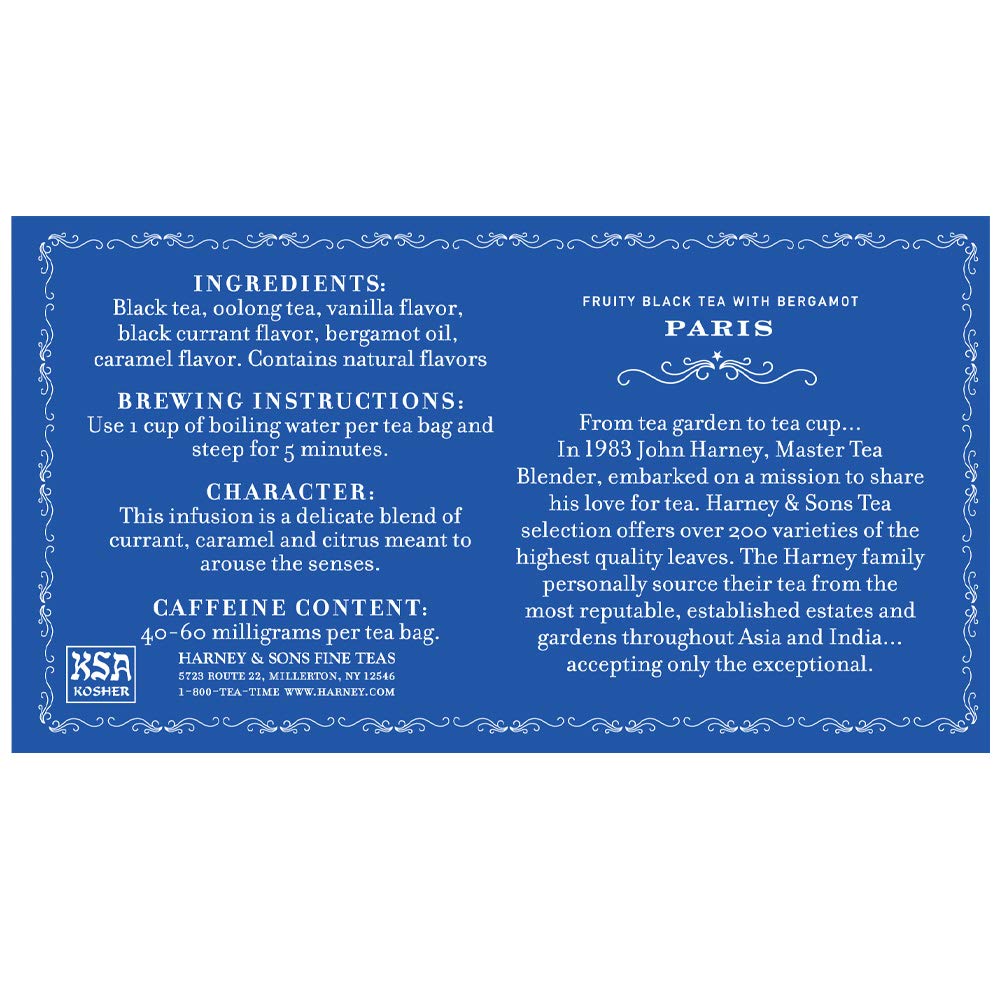 Harney & Sons Paris Black Tea Bags, 50 Count