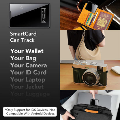 0.09in Slim Wallet Tracker Card for Apple iOS Find My App