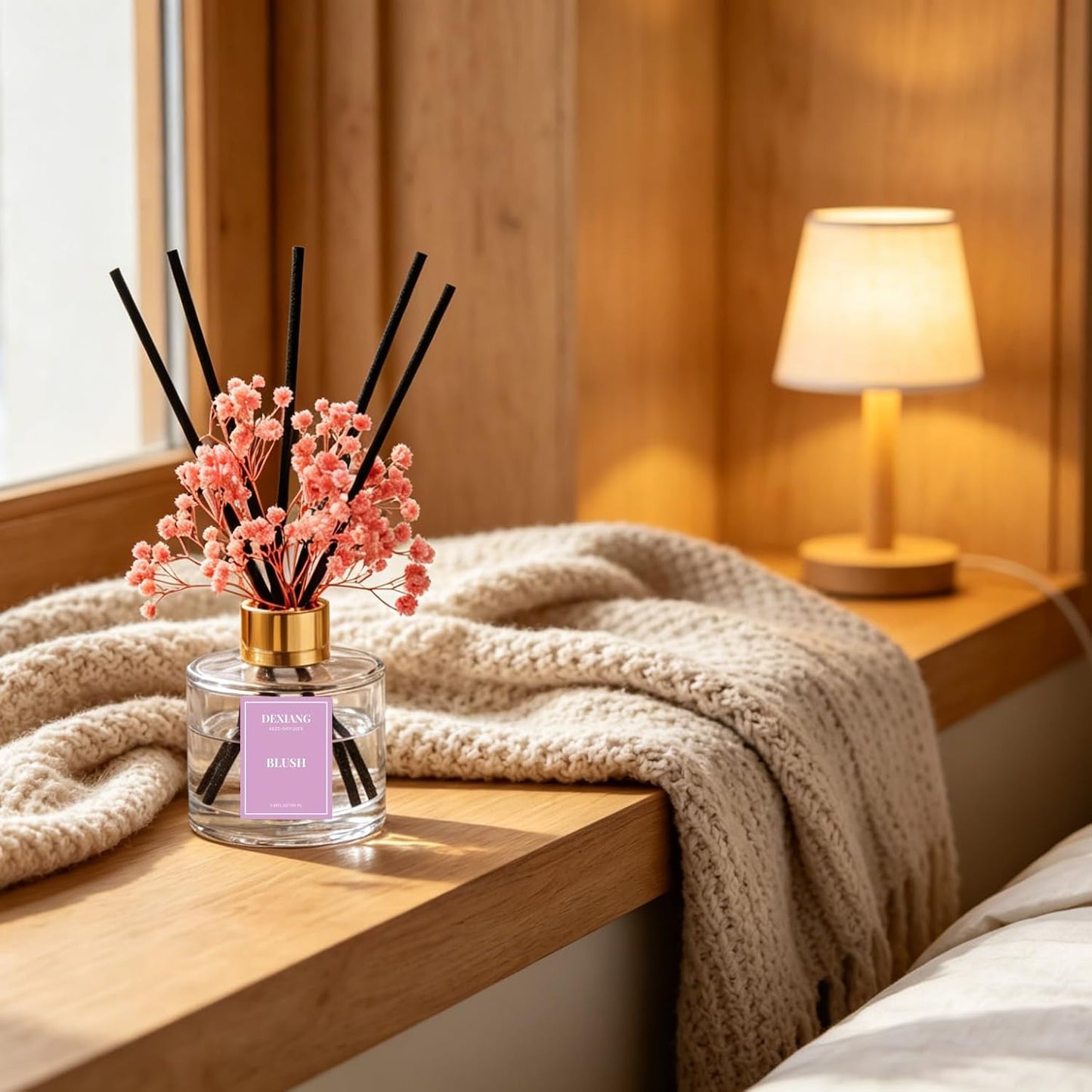 Reed Diffuser Set, Coconut 3.38 fl oz Oil Home Fragrance Bathroom Decor