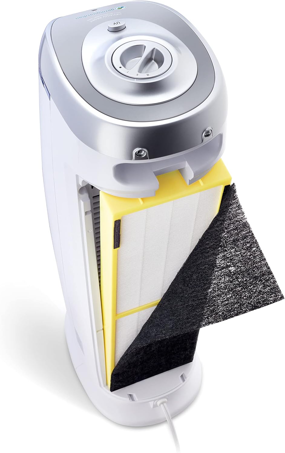 GermGuardian HEPA Air Purifier - Large Room Air Purifier for Bedroom, Office, Dorm, and Home - Filters Pet Dander, Dust, Pollen, Smoke, Scents - AC4825E - 22" Tower - Gray