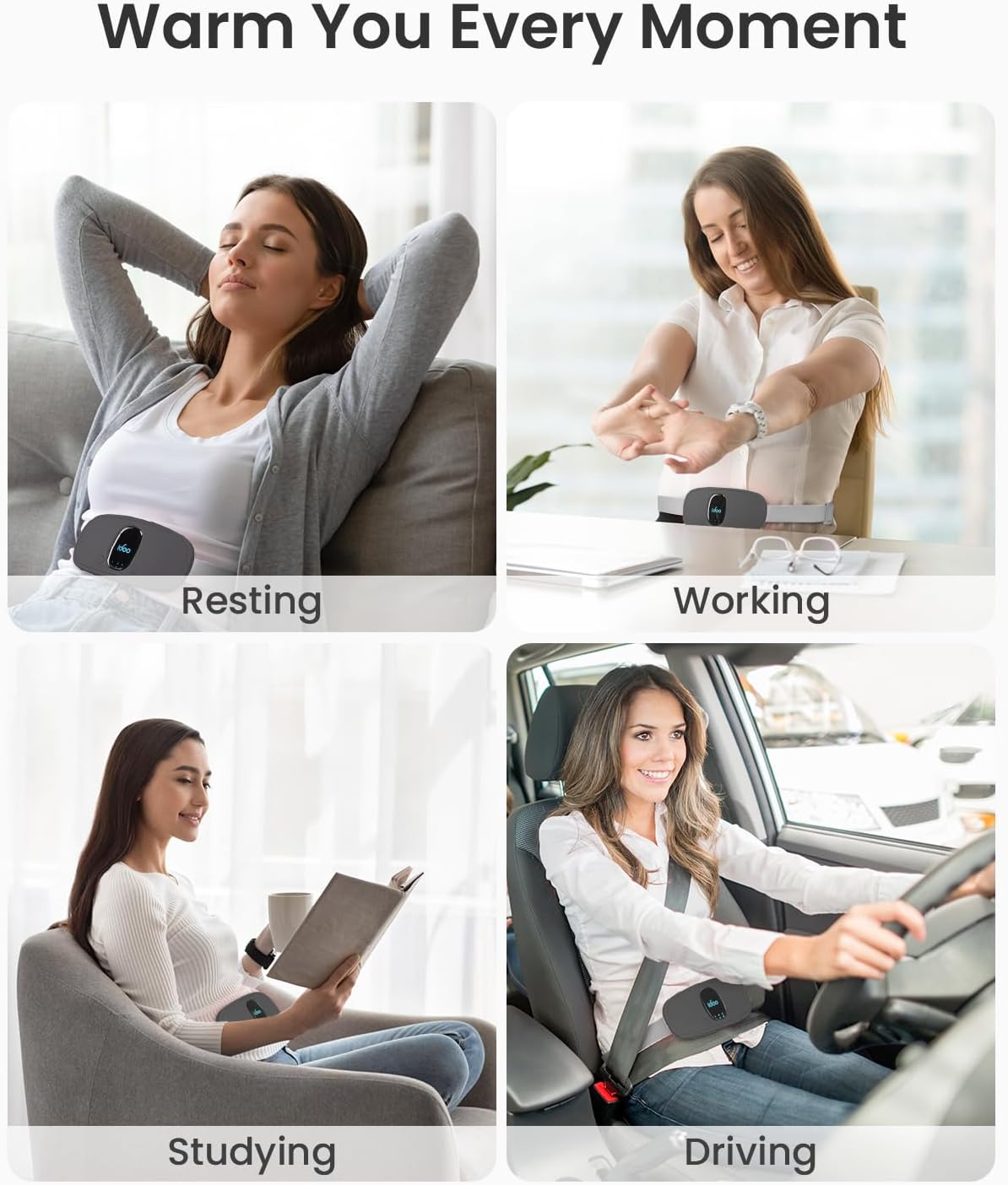 iDOO Cordless Heating Pad for Menstrual Cramps, Lightweight & Portable