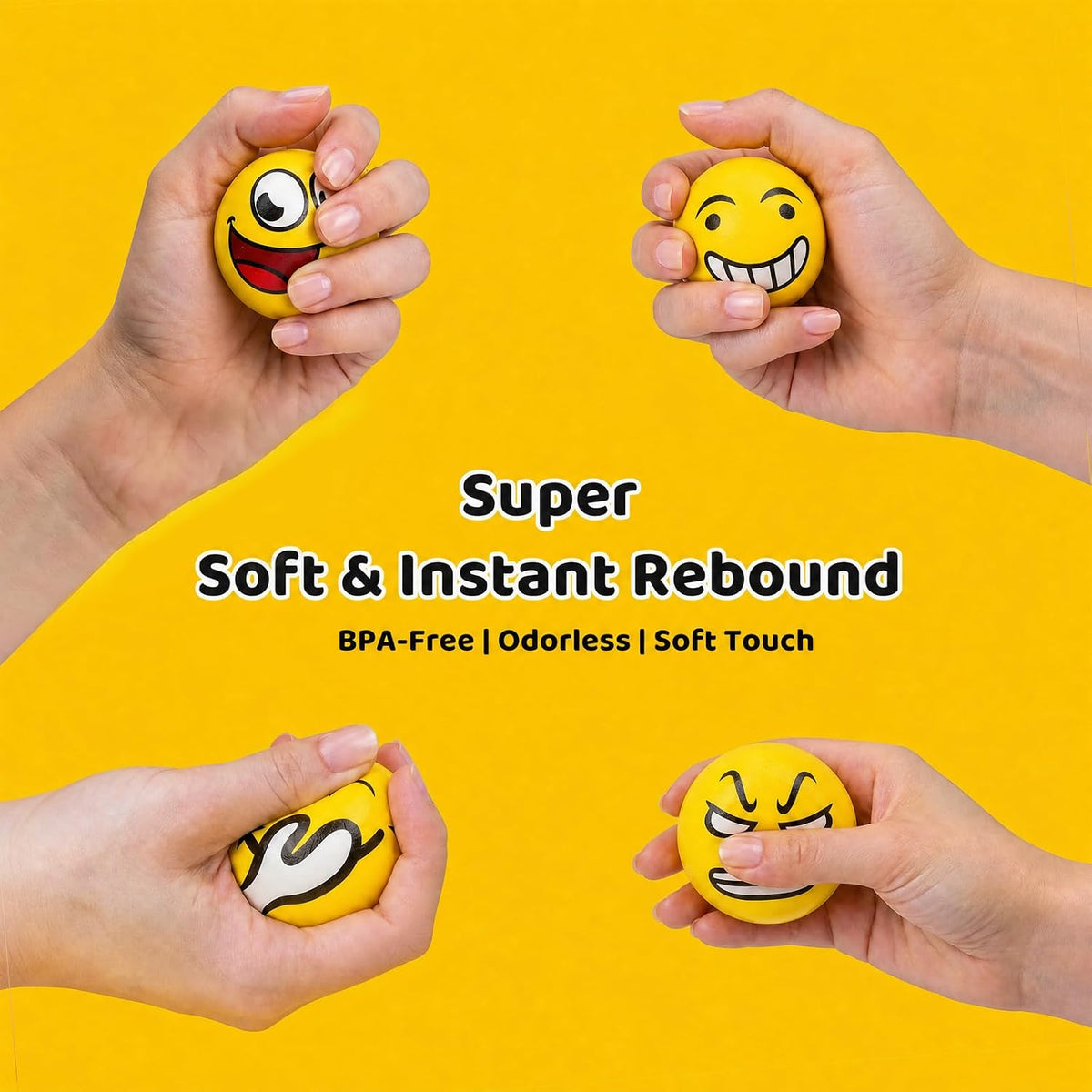 LOVESTOWN 24PCS Stress Balls Bulk for Party Favors, 2.5 Inch Squishy Toys