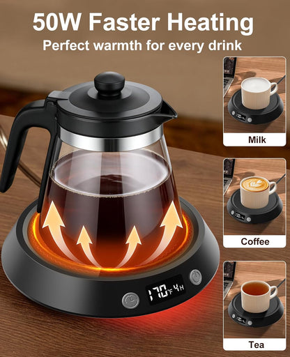 Kepwam Mug Warmer for Desk, Coffee Warmer with 3 Temp Settings & 2-9H Timer