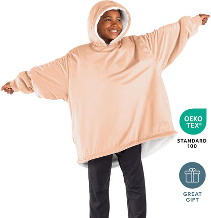 Bare Home Wearable Blanket Hoodie - Soft Plush Sherpa - Warm and Cozy - Oversized Wearable Blanket