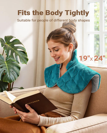 iDOO Graphene-Infused Heating Pad for Neck Shoulders and Back, Birthday Gifts for Women Men Mum Dad Elderly, FSA Eligible Items Only List, Weighted Heat Pads for Pain Relief