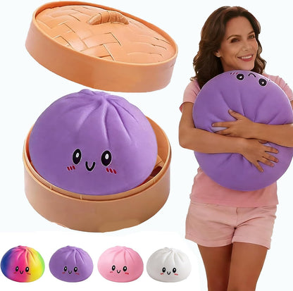 Giant Dumpling for Adults, 4/6/10 Inch Jumbo Dumpling Stress Ball, Soft Squeeze Decompression Dough, Anxiety Relief Fidget, Adult Fidget Tool (Purple L: 25cm/10 Inch)