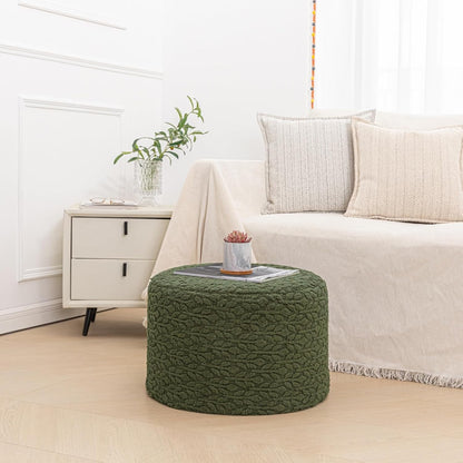 Round Pouf Ottoman 20 x 20 x 14 Inches Boho Poof Home Decor Floor Pouffe Ottoman Foot Rest for Couch Sofa Bean Bag Chairs Living Room Bedroom (Green)