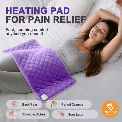 35 x 20 Inch King Size Electric Heating Pad for Back, Neck and Shoulders | FSA Eligible HSA, for Period Cramps, Abdomen and Knee, Dry or Moist Heat Use, 2H Auto Shut Off, 6 Heat Settings, Washable