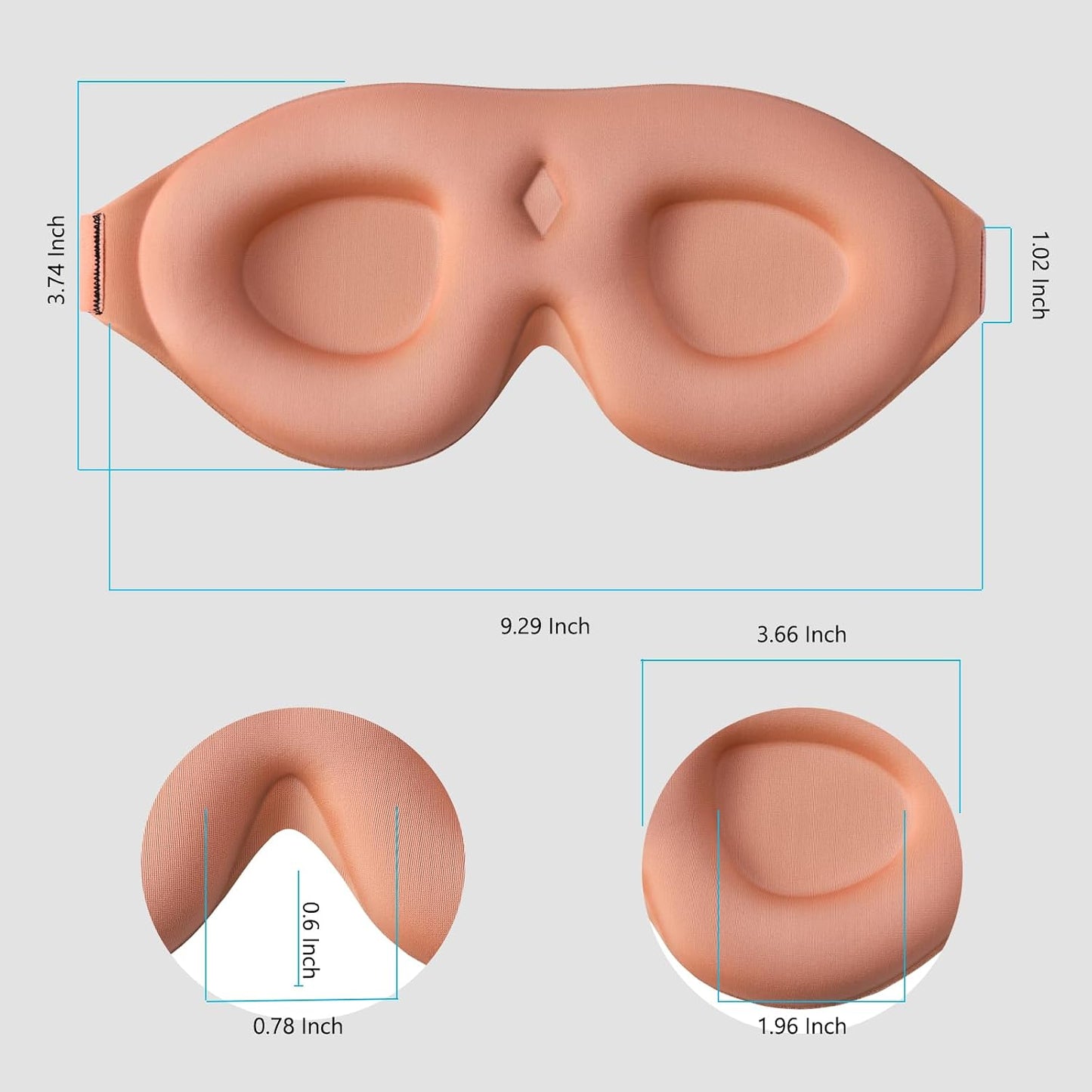 ALASKA BEAR Sleep Mask for Side Sleepers Patented Design, Cup-Shaped and Extra-Soft, 100 Blackout Eye Mask Shades Cover for Men and Women Home or Travel, Machine Washable, Black