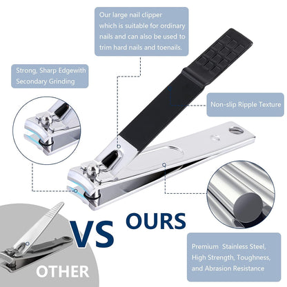 Manicure Set Men Finger and Toe Nail Clippers Set Professional Manicure Pedicure Kit with Travel Case Personal Care Tools Accessories Nail Grooming Kit Gifts for Men Women Father Mother