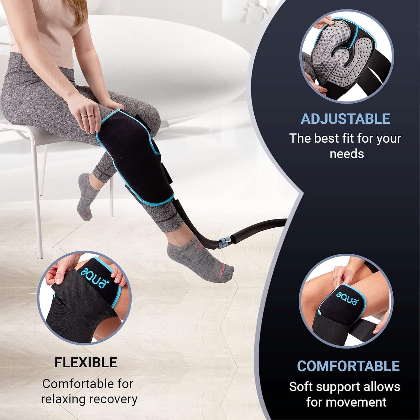 Cold Water Therapy Kneepad for use with Cryotherapy Units - Pad Only for Circulating Ice Machine for Knee Surgery, Injury, ACL - Pain Relief Cold Therapy Pad for Post Surgery Recovery