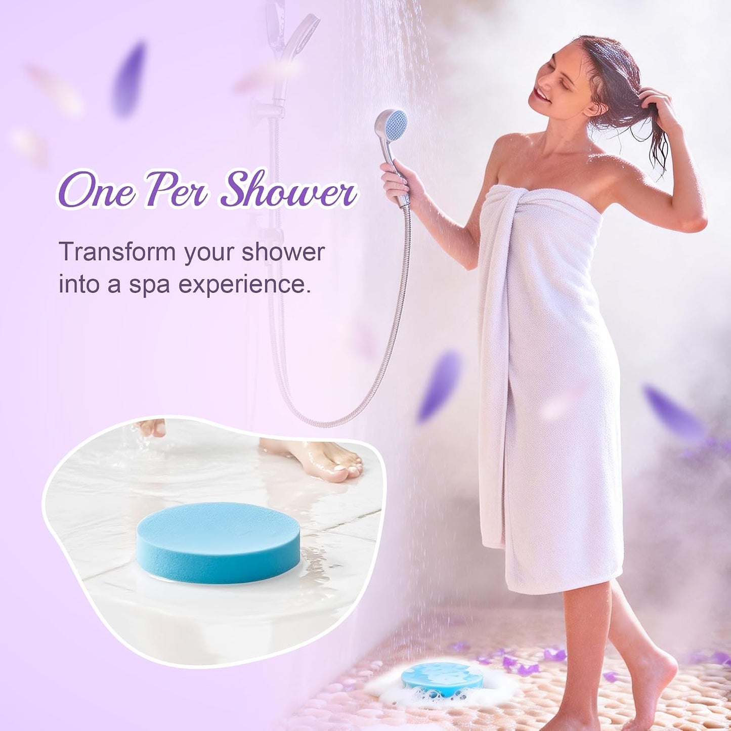 48pcs Aromatherapy Shower Steamers - Relaxation Birthday Christmas Set for Women and Men, Shower Bombs Tablets for Stress Relief and Self Care, Luxury Home Spa