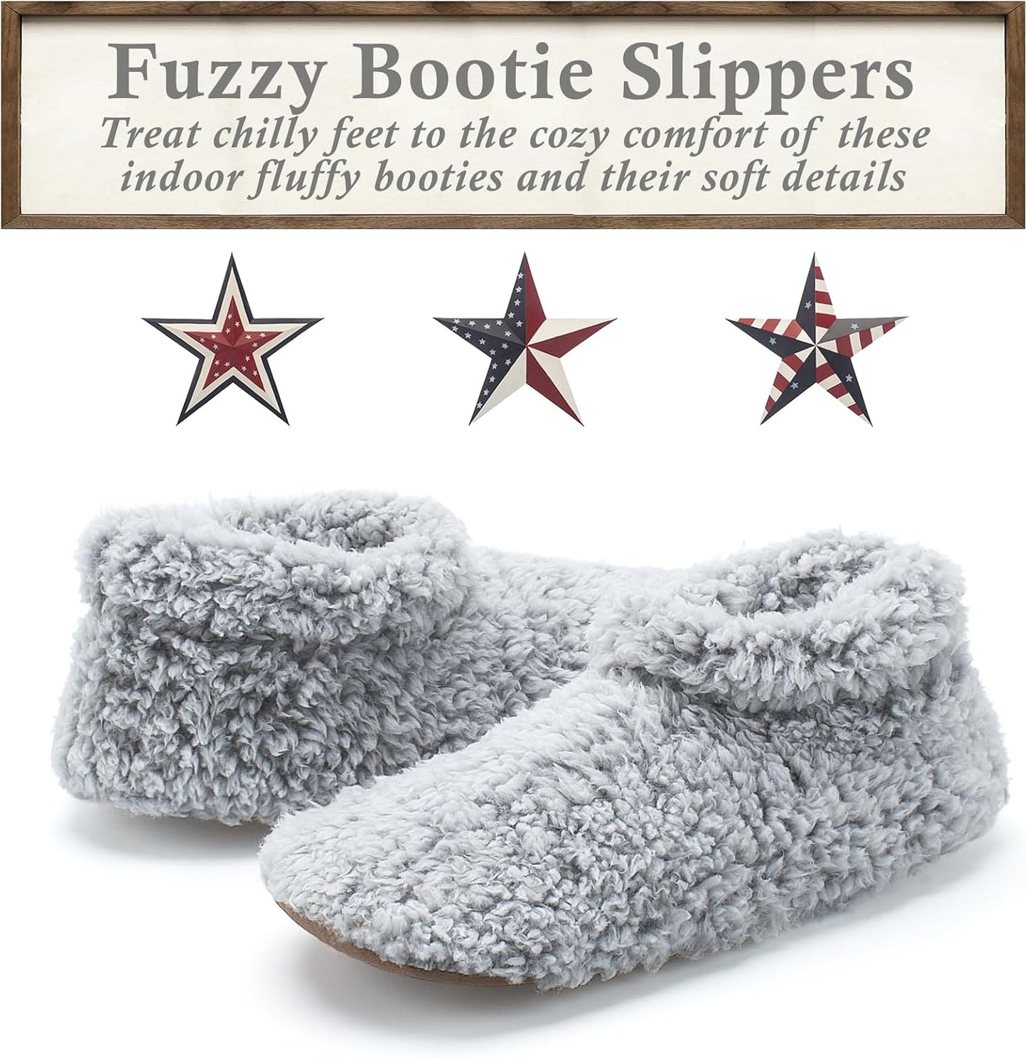 Cozylook Fuzzy Slippers for Women Indoor Soft Sole Slipper Socks with Non Slip Grippers Warm Fluffy